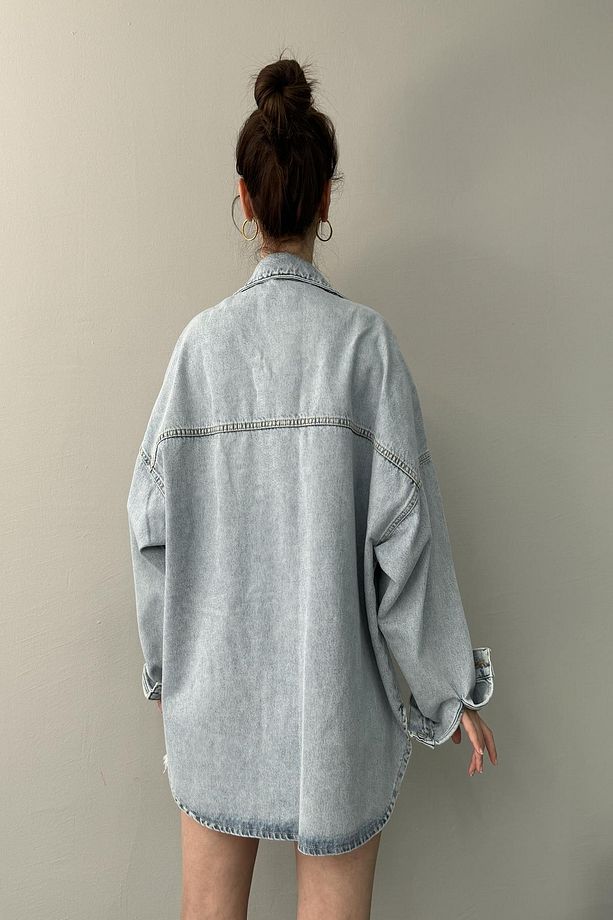 Oversize Cepli Kot Gömlek Ceket - 6