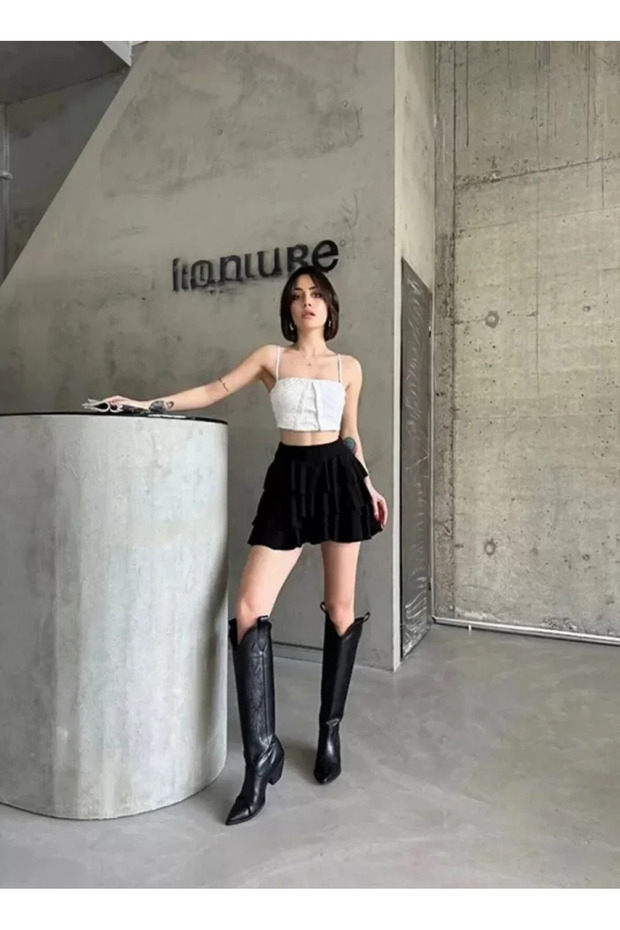 Mykonos Basic Skirt - Black - 1