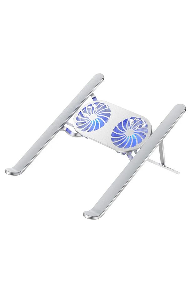 ÇİFT FANLI TAŞINABİLİR ALÜMİNYUM NOTEBOOK SOĞUTUCU STAND (4832) - 1