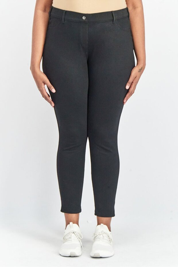 Women High Waisted Plain Skinny Pants, Black