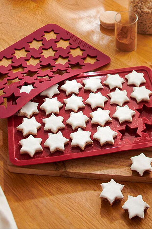 Silicone Cinnamon Star Baking Mat, Red