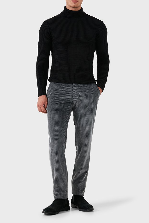 Regular Fit Cotton Normal Waist Velvet Trousers Men's Pants Em000076 Te11124 U8124
