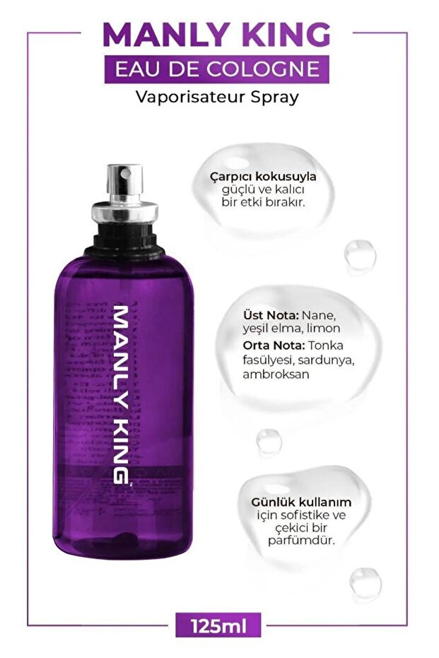 King EDC 125 Ml Erkek Parfüm 3 Adet - 4