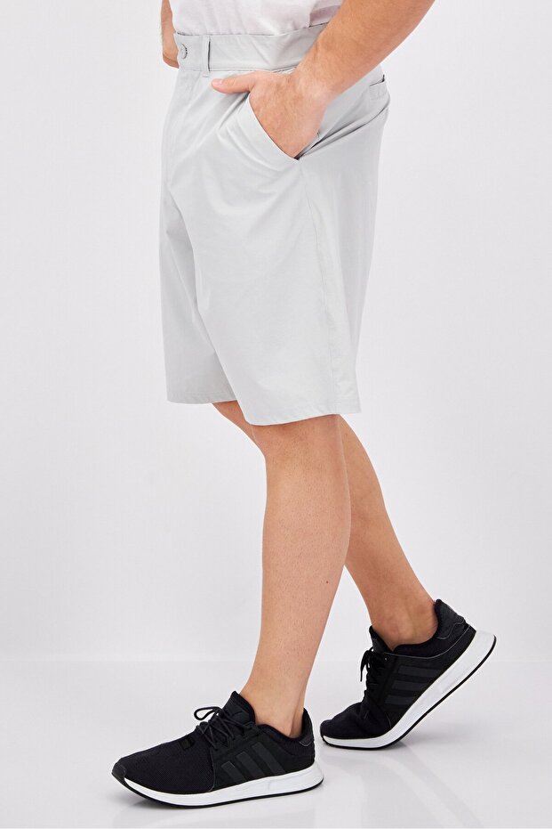 شورت رجالي سادة أساسي، رمادي فاتح - 3