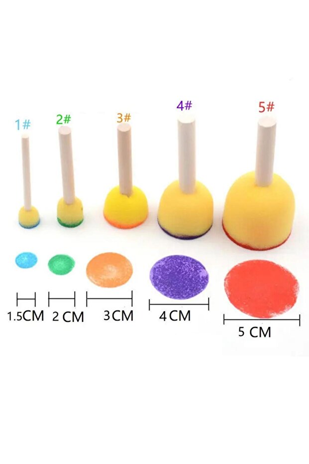 5 parça baskı ponpon sünger seti - 1