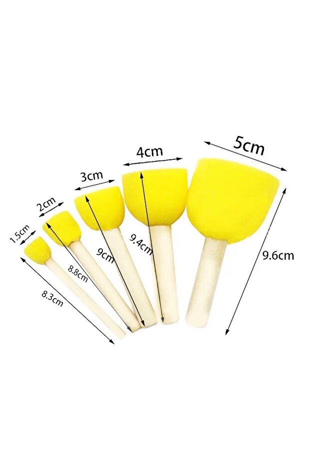 5 parça baskı ponpon sünger seti - 2