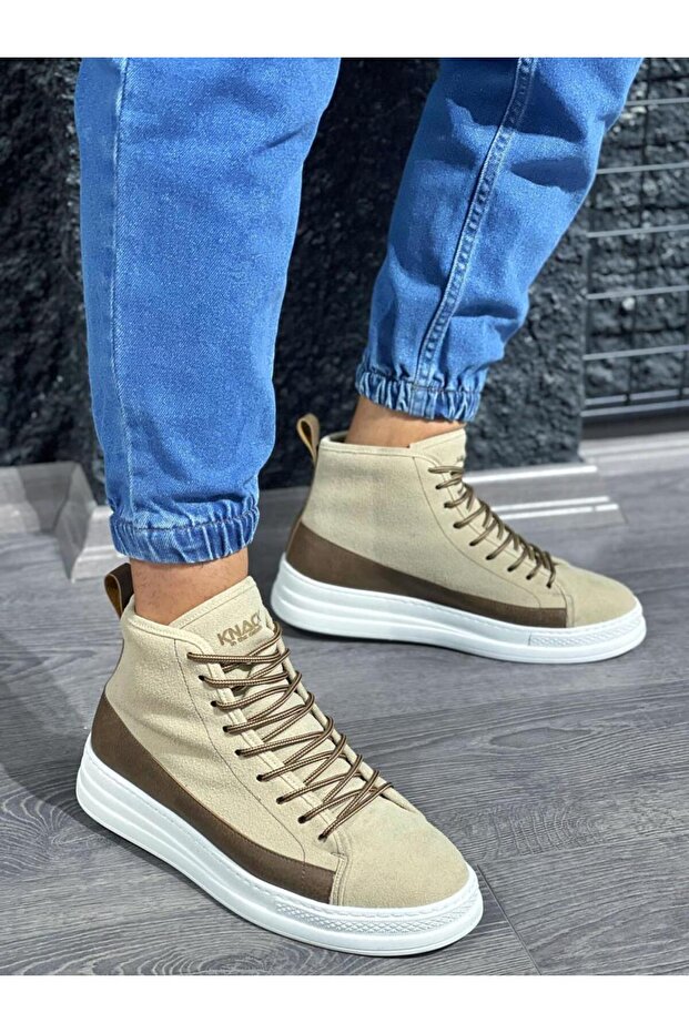 Yüksek Taban Ayakkabı C-030 Vizon Süet - 1