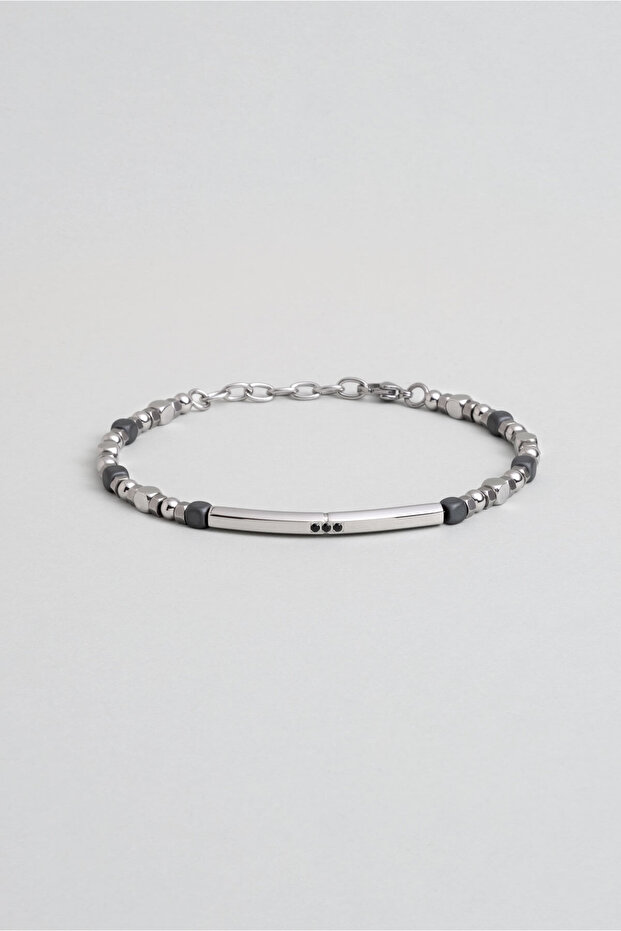 Hematite Stone 21 cm Steel Men's Bracelet