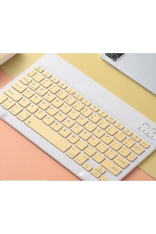 Bluetooh Wıreless Keyboard Sarı Ingilizce Q Kablosuz Klavye Bk3002 - 2
