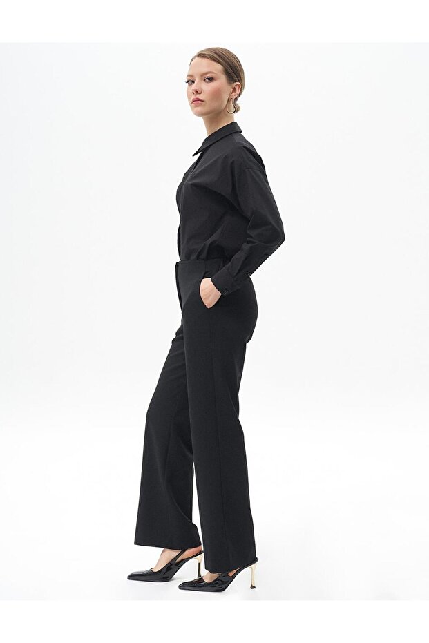 Beli Lastikli Basic Pantolon Siyah - 3