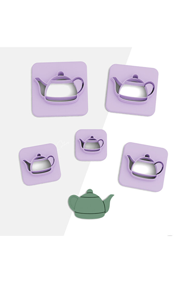 Teapot Polymer Clay Cutting Mold, Earring Mold, Ornament Mold, Ceramic Mold, 5 Sizes, No: 650