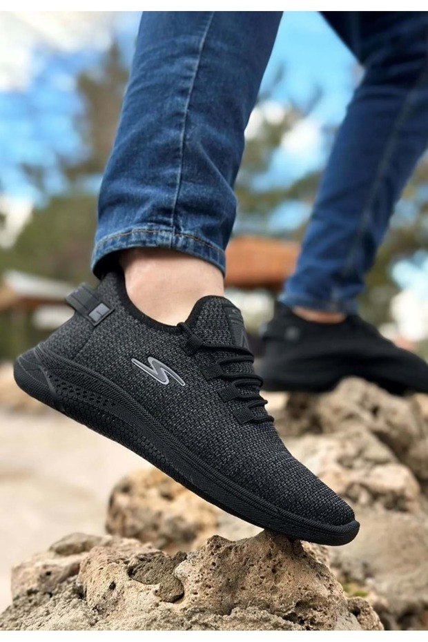 Pasomia 085 - Unisex Black Knitwear Orthopedic Sports Shoes