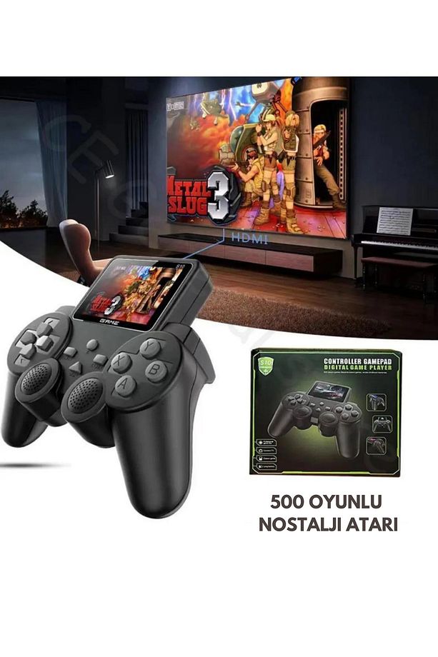 Atari S10 Oyun Konsolu 500 Adet Nostalji Retro Oyun Taşınabilir Tek Konsol Gameboy Super Mario - 1