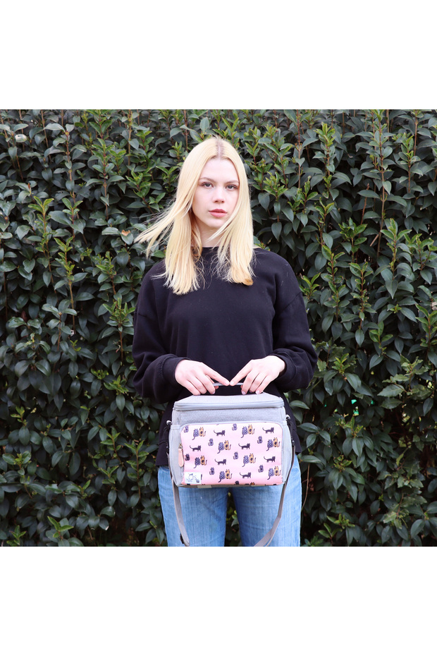 Katzen Isolierte Çanta, Pembe - 4