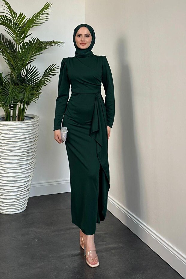 Emerald Cecelia Dress - Side Cape
