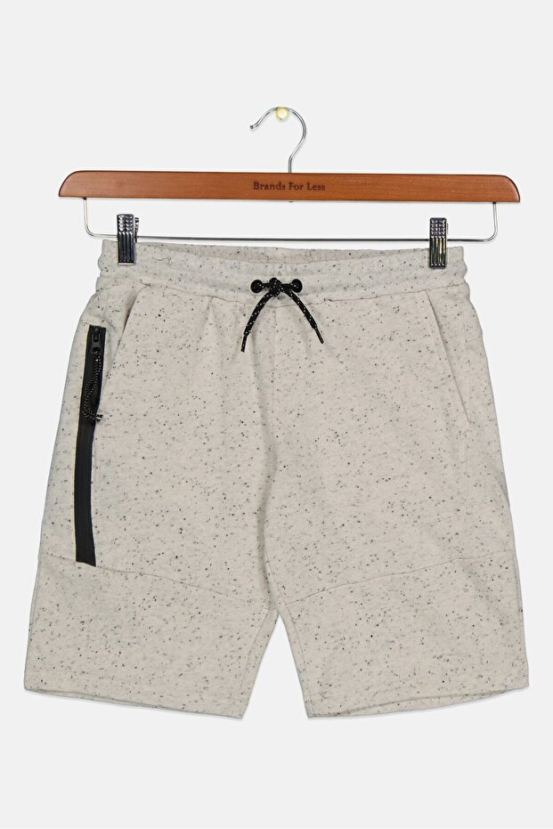 شورت أساسي بنمط رباط للأولاد الصغار، كريمي - 1