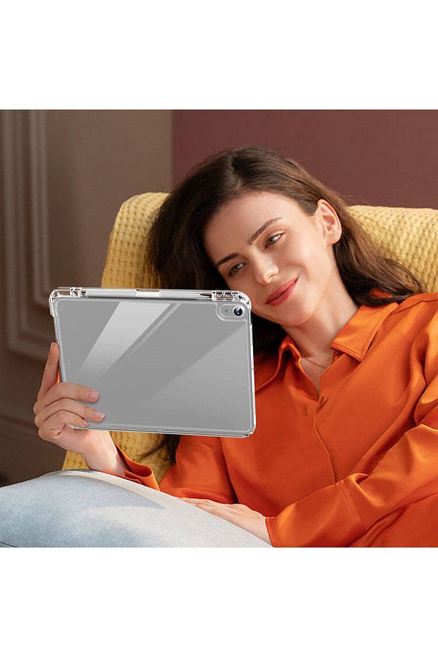 Apple iPad 10. Nesil 10.9 Kılıf Kalem Bölmeli Akrilik Şeffaf Ayrılabilir Case A2696 A2757 A2777 - 8
