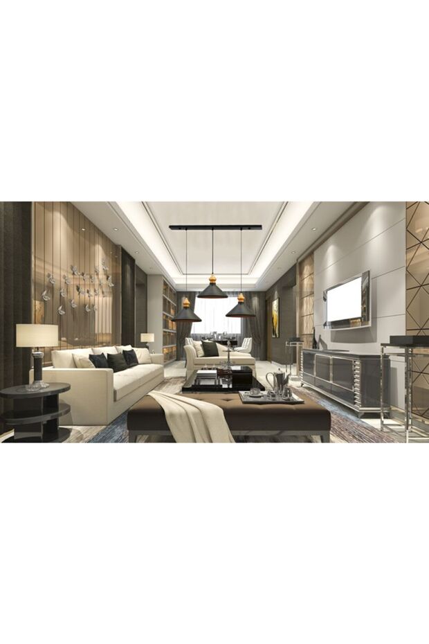 Üçlü Siyah Sarkıt Avize - 3