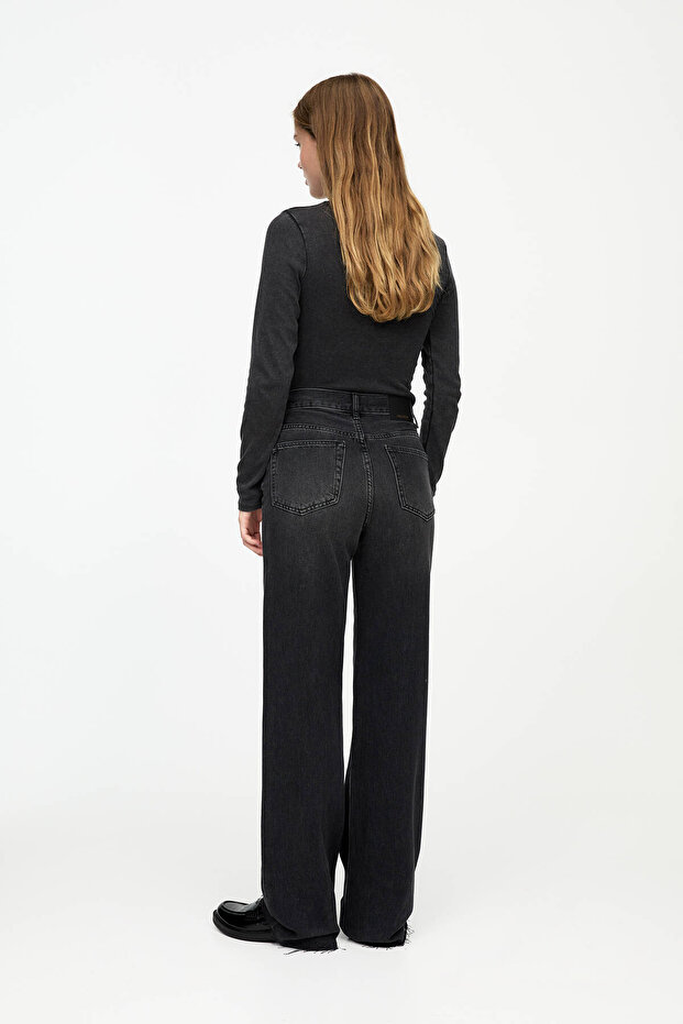 Yüksek bel straight fit jean - 3