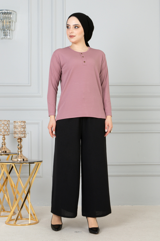 Women's Mother Trophy Long Sleeve Licral Combed Bluz