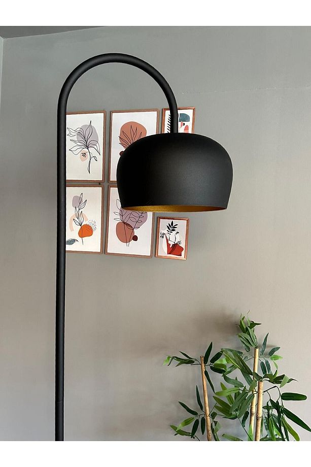 Siyah Lambader Modern Dekoratif Metal Oturma Odası Çalışma Odası Zemin Lambası - 7