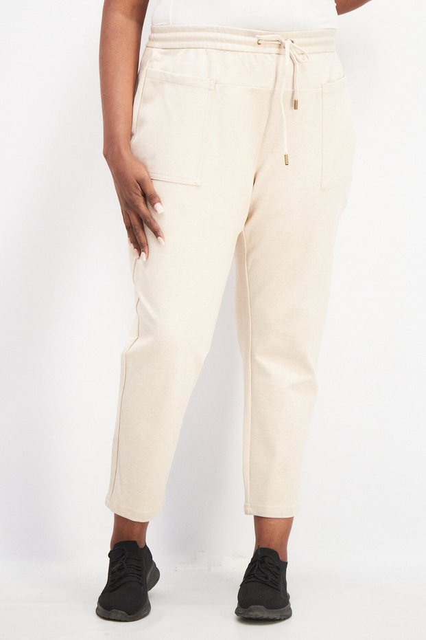 Women Sportswear Fit Running Jogging Pants, Oatmeal