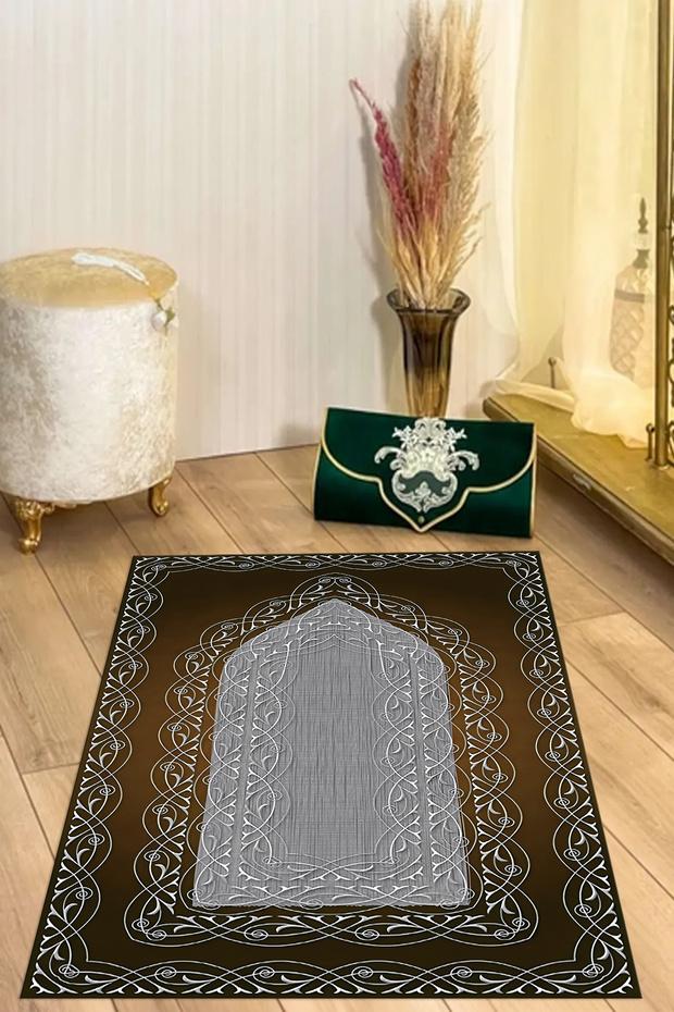 Digital Printed Non-Slip Base Washable Gift Dowry Prayer Mat Prayer Rug