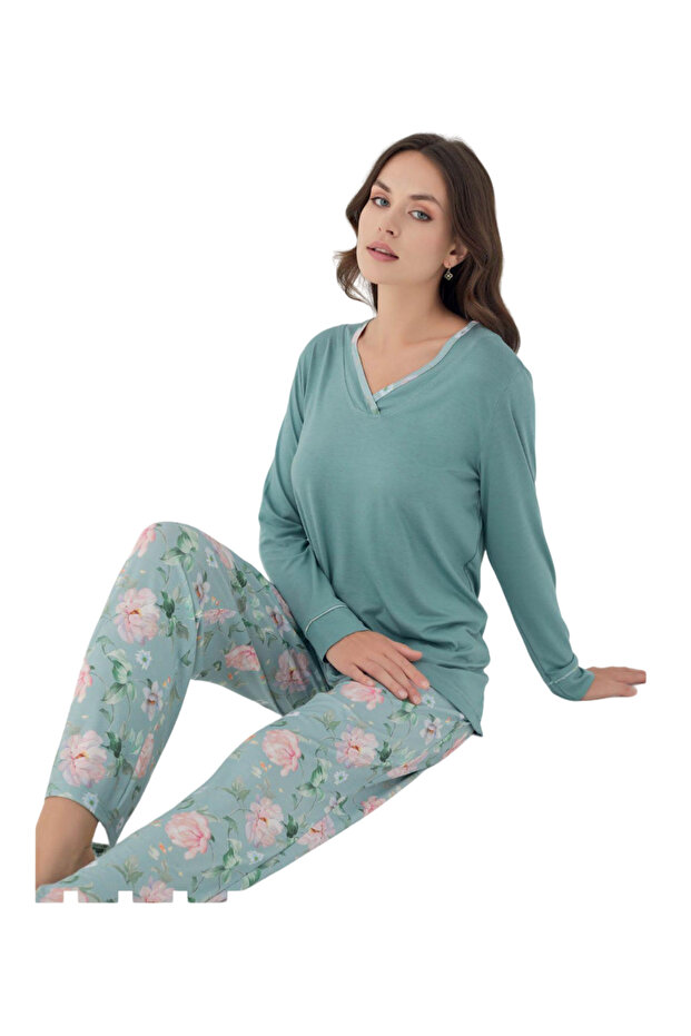 KIŞLIK UZUN KOL PİJAMA TAKIMI DFN1434 - 1