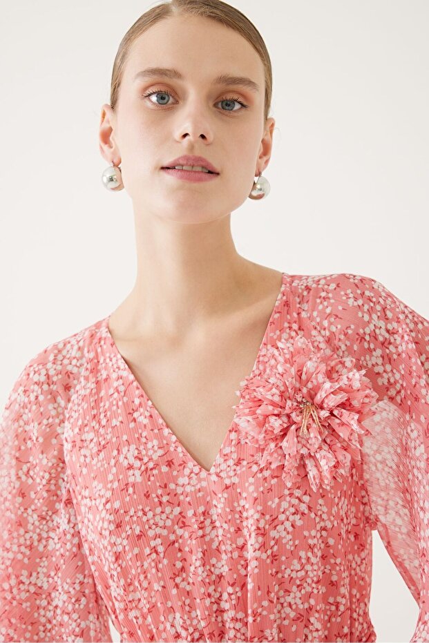 Pembe Kloş Elbise - 4