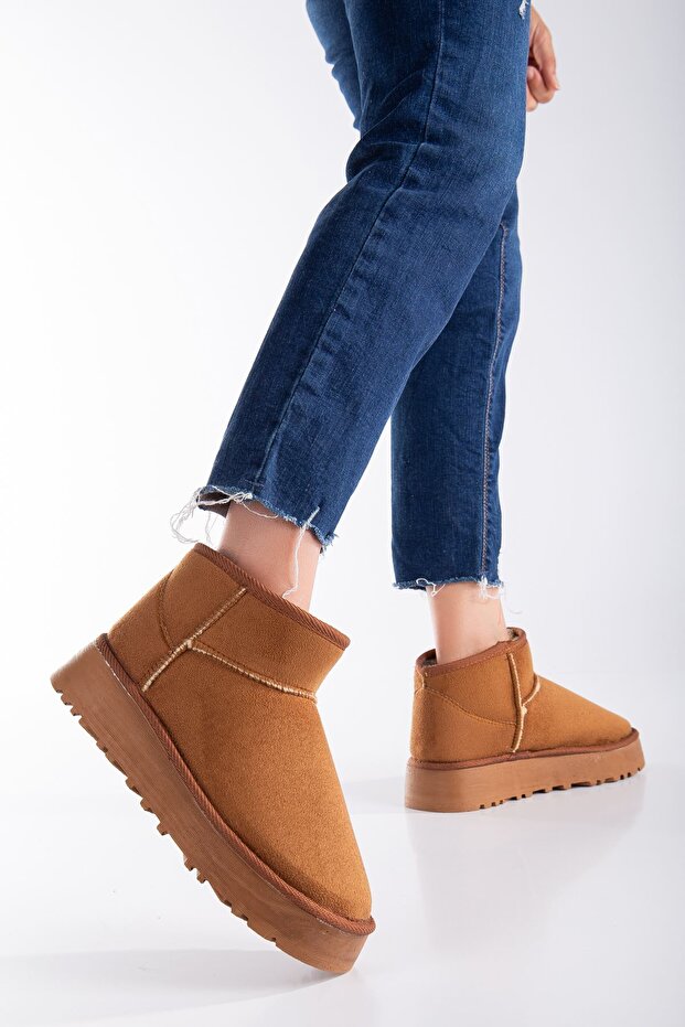 Viola Kalın Taban Bilek Boy Ugg Taba - 1