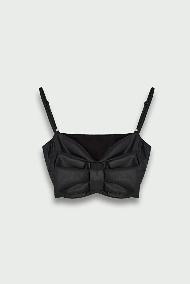 Leather bustier with bow - Limited edition