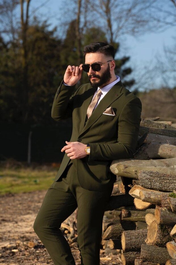 Suit Green Italian Cut - Slim Fit Sd4911