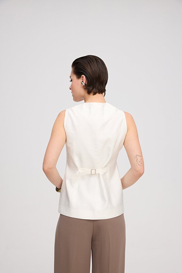 Buttoned vest blouse - 6