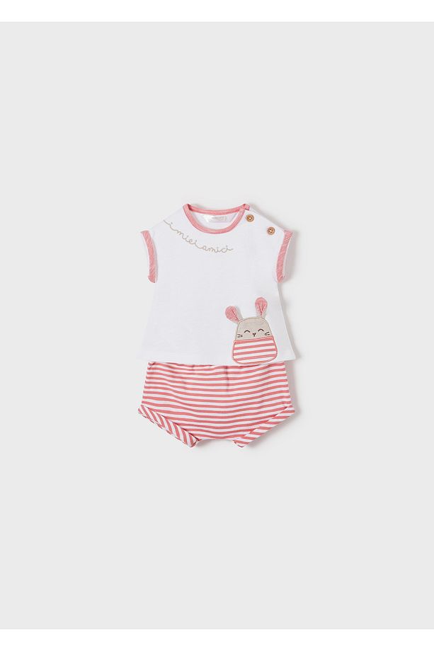 kız bebek yazlık tişört şort 4 lü set 1623 - 2
