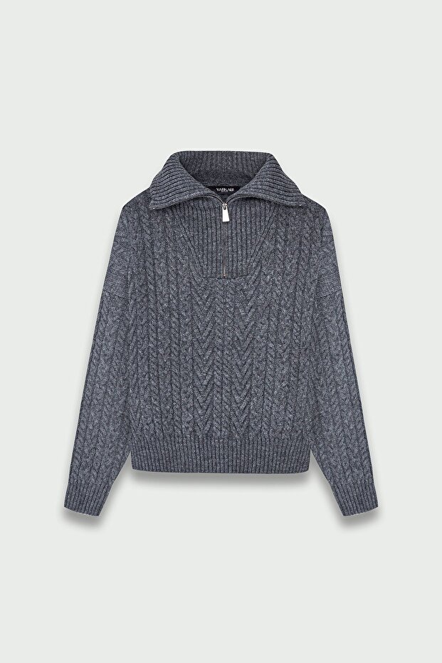 Rollkragenpullover mit Reißverschluss - 6