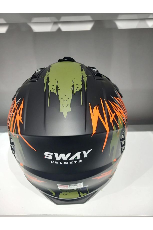 KASK SWAY X1-X SEUL BLACK/GREY/TURUNCU ÇENE ÇIKAN - 2
