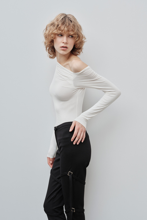 Minge asimetrică cu mânecă lungă - 6