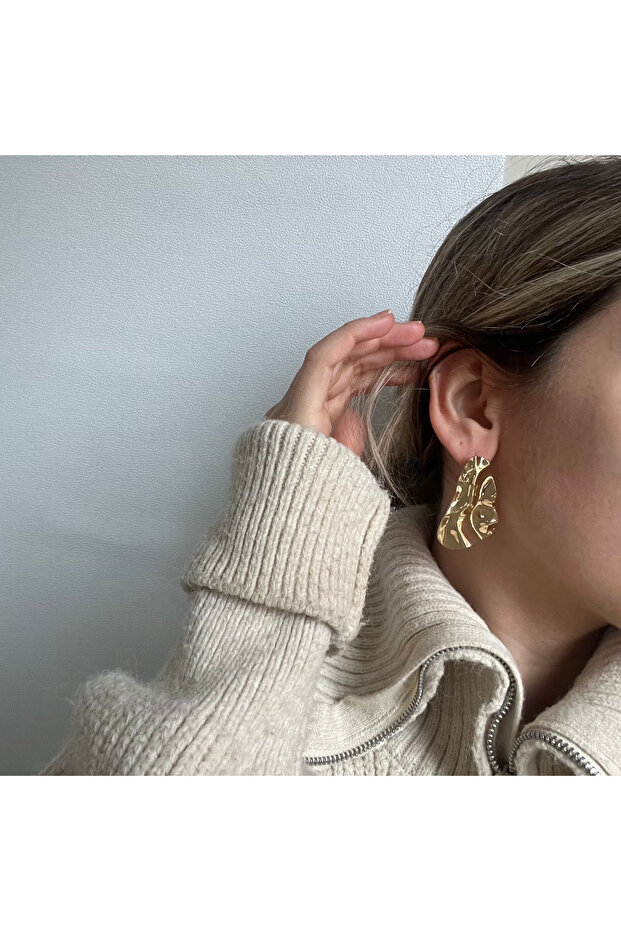 Plaka Dalgalı Küpe - 2