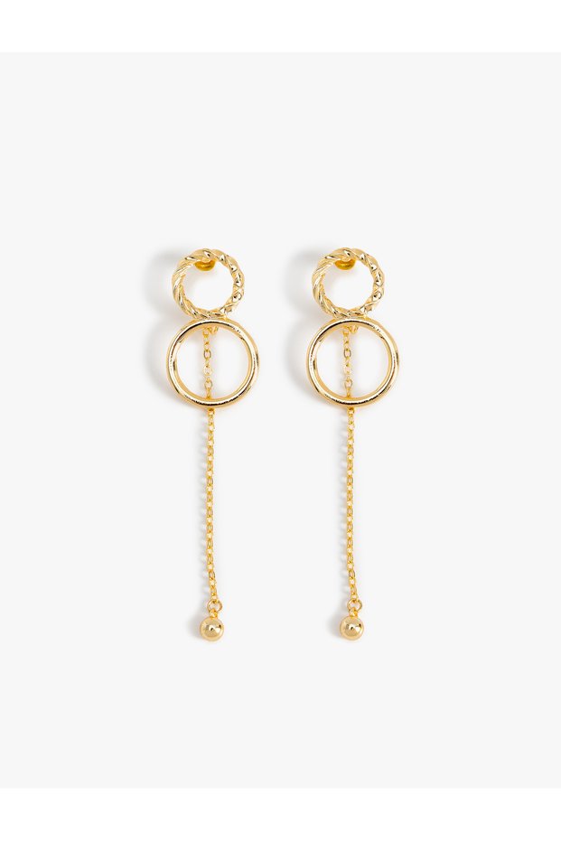 Geometric Chain Detailed Dangle Earrings