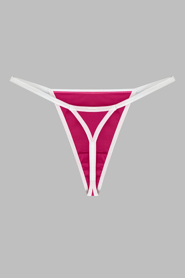 Kadın, Thong String, 3'lü, Pudra, Pembe, Siyah - 3