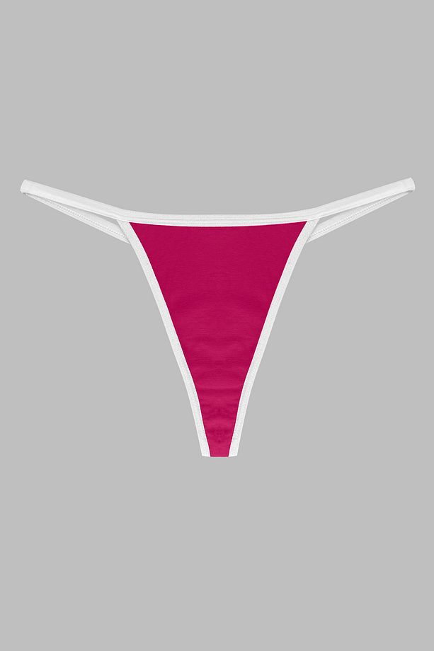 Kadın, Thong String, 3'lü, Pudra, Pembe, Siyah - 2