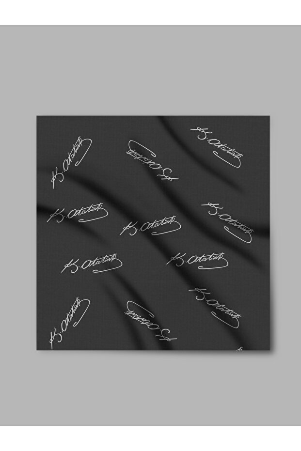 Ataturk Signature Patterned Chiffon Scarf