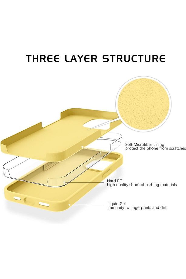 İphone 15 Pro Max Ile Uyumlu Silikon Tam Kaplamalı Yumuşak Kapak Çizilmez Mikrofiber (SARI) - 2