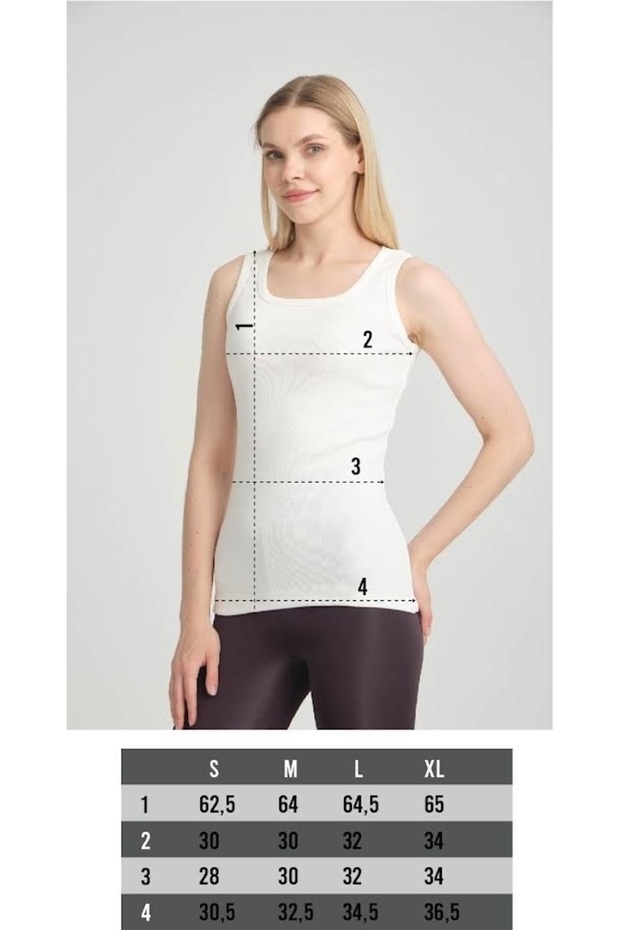 Fitted Vücuda Oturan Fitilli Kalın Askılı Basic Örme Atlet Mavi_melanj - 4
