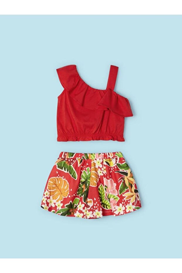 Kız Çocuk Bluz Şort Set 2 Li Set 3262 - 3