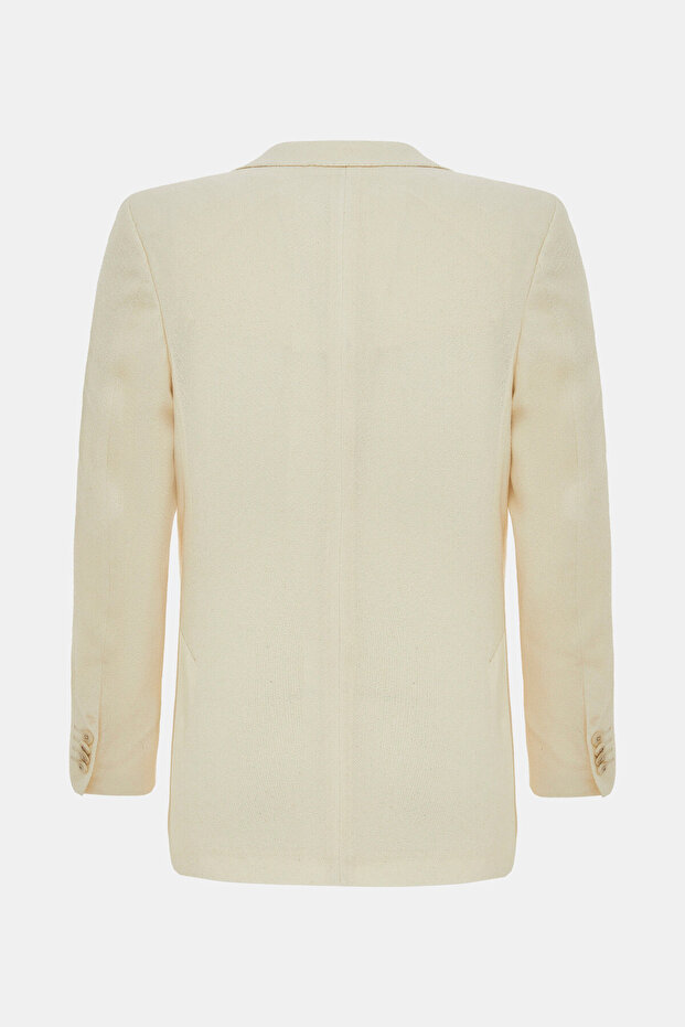 EKRU DÜĞMELİ CEKET - 2