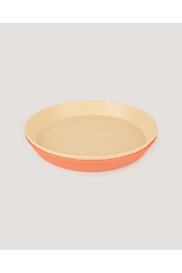 Let's Be Child 2-Pack Round Plate Peach-Vanillia