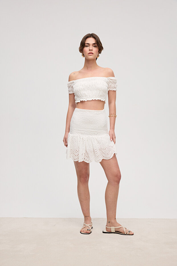 Set Brodat Scallop - 5