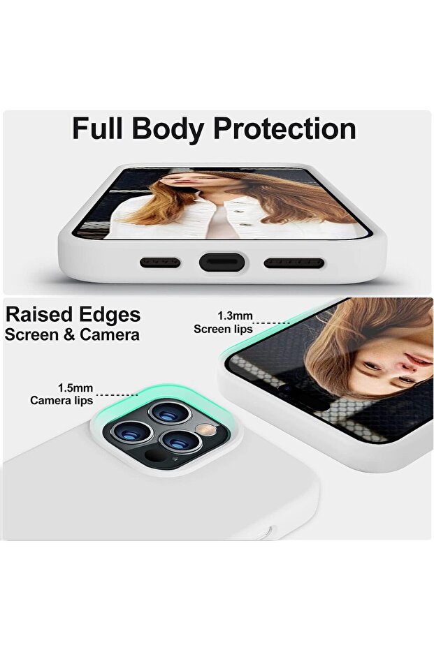 غطاء ناعم من السيليكون متوافق مع هاتف iPhone 15 PRO MAX مصنوع من الألياف الدقيقة المقاومة للخدش (أبيض) - 8