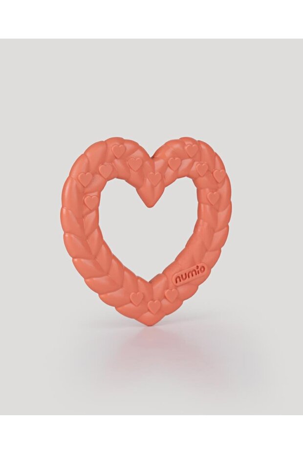 Heart Patterned Baby Teether and Salmon